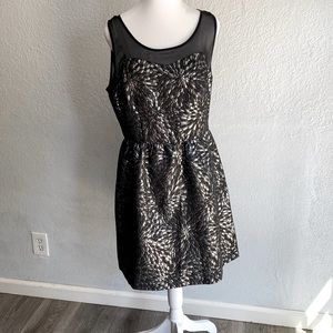 Elle Black Silver Cocktail Party Dress Size 12